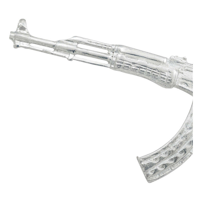 Dije Doble Vista Rifle Ak47 Sin Culata Zirconias Plata 925