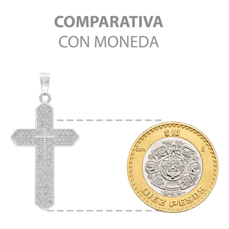 Dije Cruz Zirconias Hombre Mujer Regalo Plata 925 4.5 Cm Plateado
