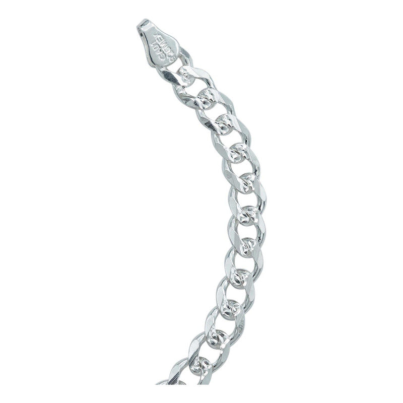 Esclava Pulsera Hombre Cubana Diamantada Plata S925 6 Mm