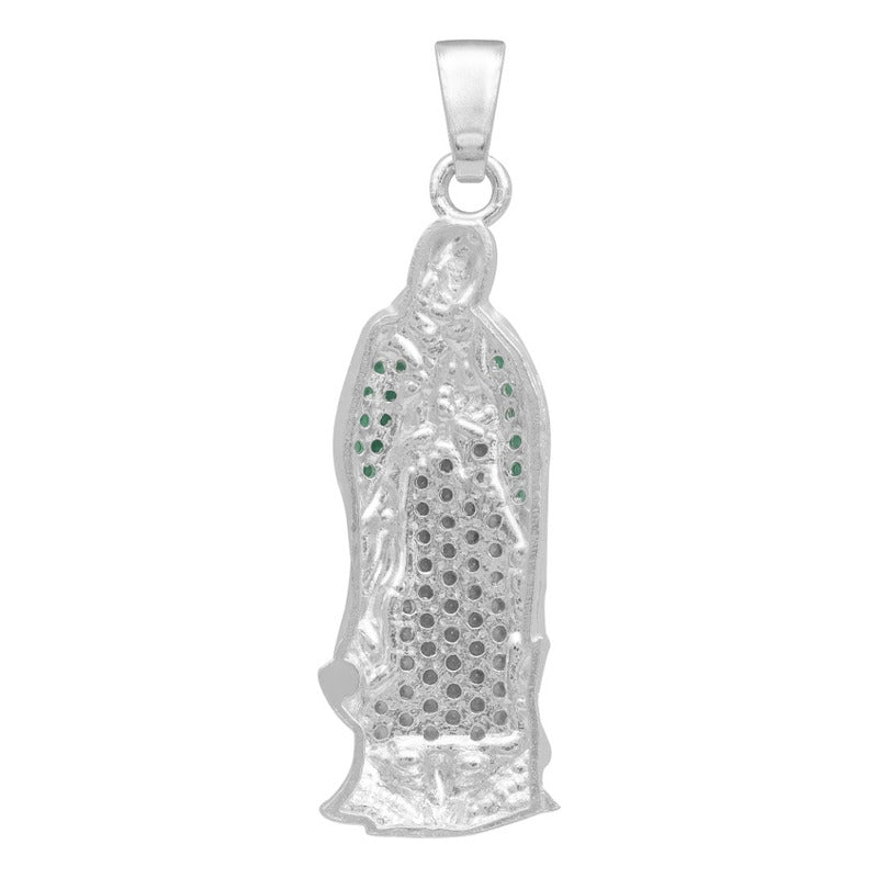 Dije Virgencita Guadalupe Zirconias Regalo Plata 925 3.6 Cm