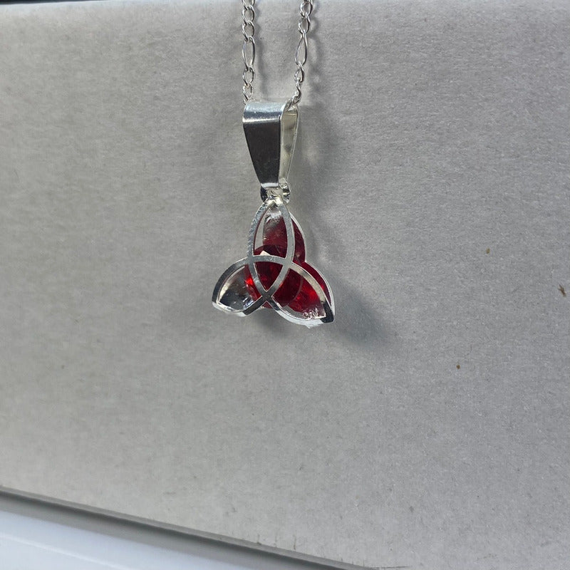 Dije Triqueta Zirconia Plata Solida 925 + Cadena Plata 925