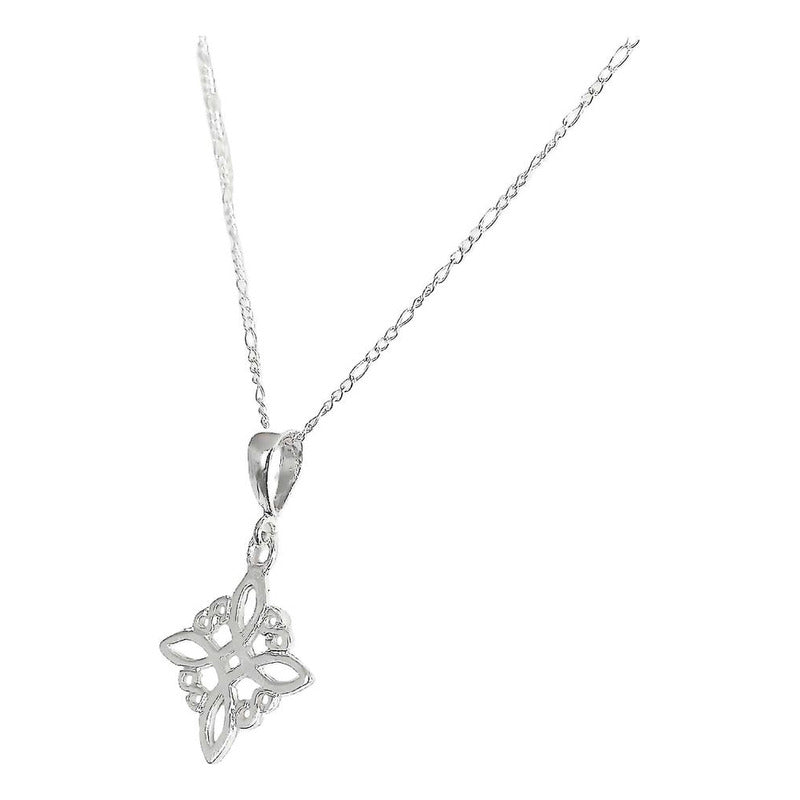 Collar Nudo Bruja Artesanal Liso Plano Chico Plata Ley 925