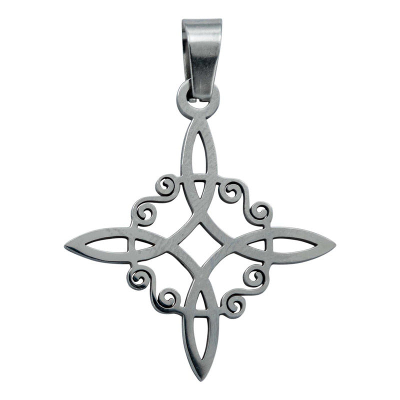 Collar Nudo De Bruja Amuleto Protección En Acero Inoxidable