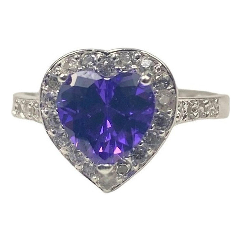 Anillo Solitario Corazón Compromiso Promesa Plata 925