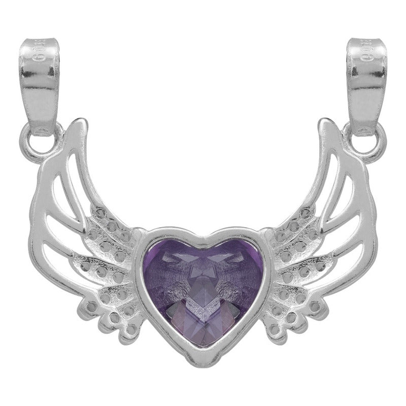 Dije Corazón Alas Zirconias Amor Mujer Mamá Regalo Plata 925
