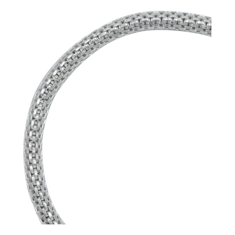 Pulsera Tejido Malla Regalo Hombre Mujer Plata 925 4 Mm