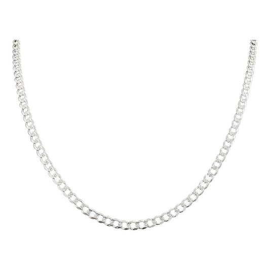 Cadena Cubana Diamantada Barbada Hombre Plata925 60cm X 5mm Plateado Largo/ancho 60 Cm X 5 Mm