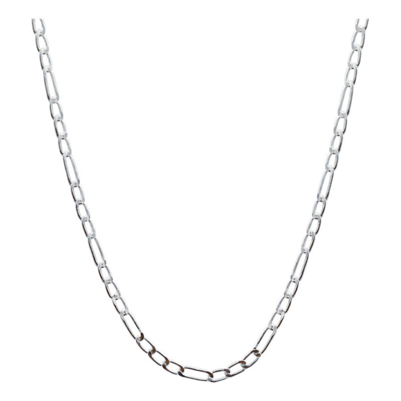 Dije San Judas Zirconias + Cadena Figaro 50 Cm Plata 925