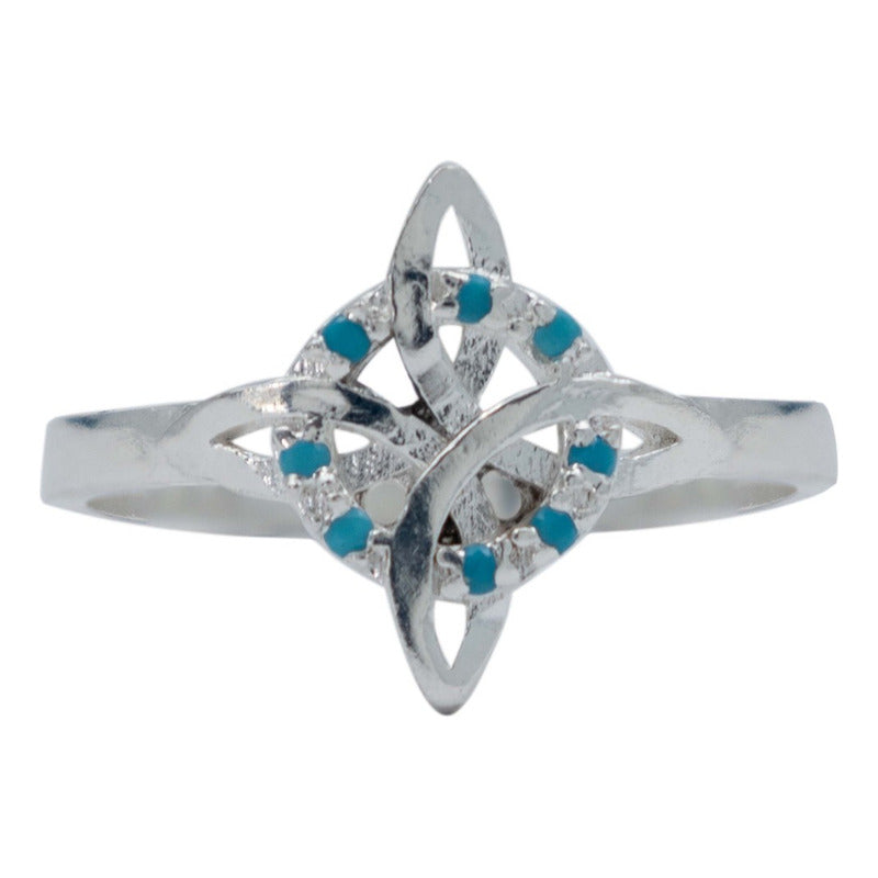 Anillo Chico Nudo De Bruja Zirconias Mujer Regalo Plata 925