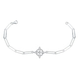 Pulsera Nudo Bruja Zirconias Eslabón Grande Plata Italy 925