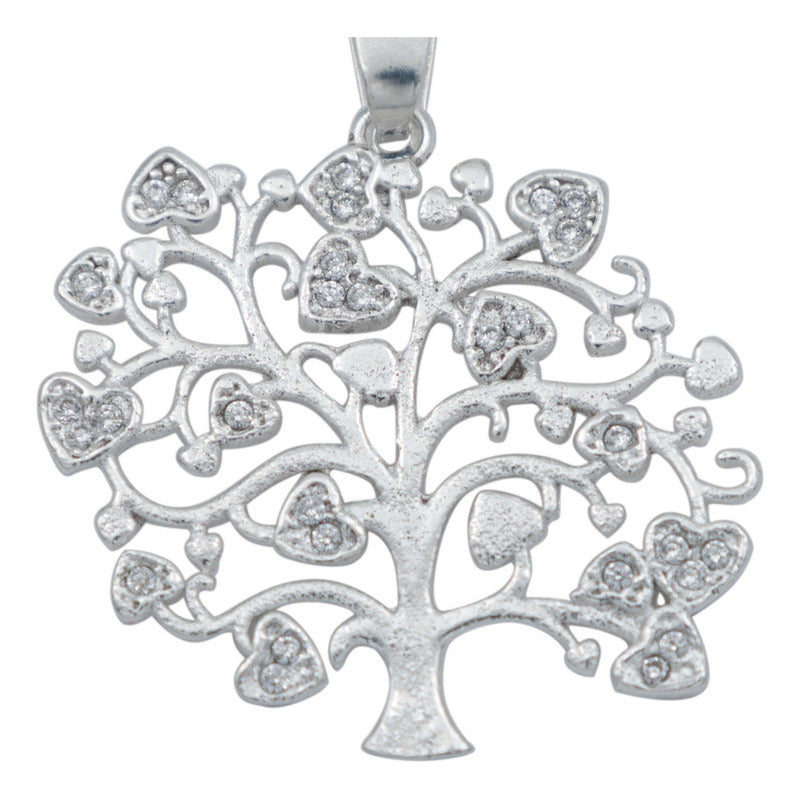 Dije Arbol Vida Corazones Zirconias Amor Regalo Plata 925