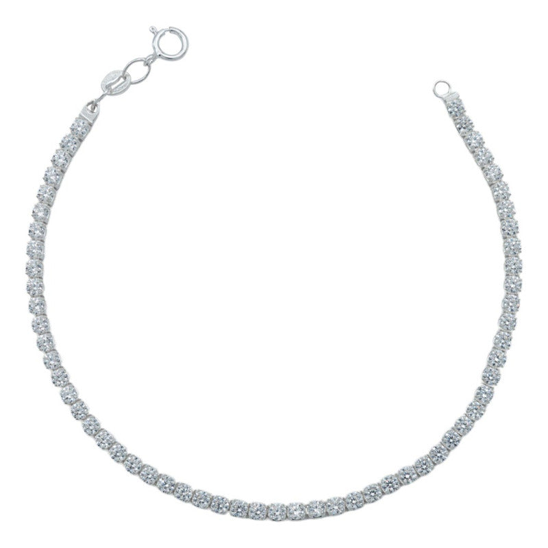Pulsera De Tenis Zirconias Regalo Mujer Plata 925 3 Mm
