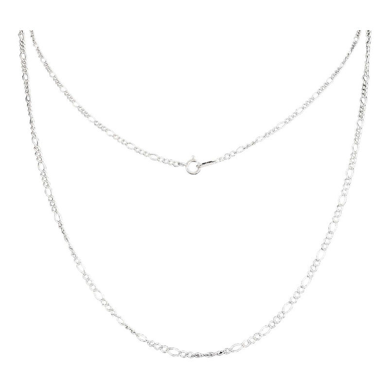 Cadena Tejido Fígaro 3x1 Plata Solida 925 55cm X 0.15cm