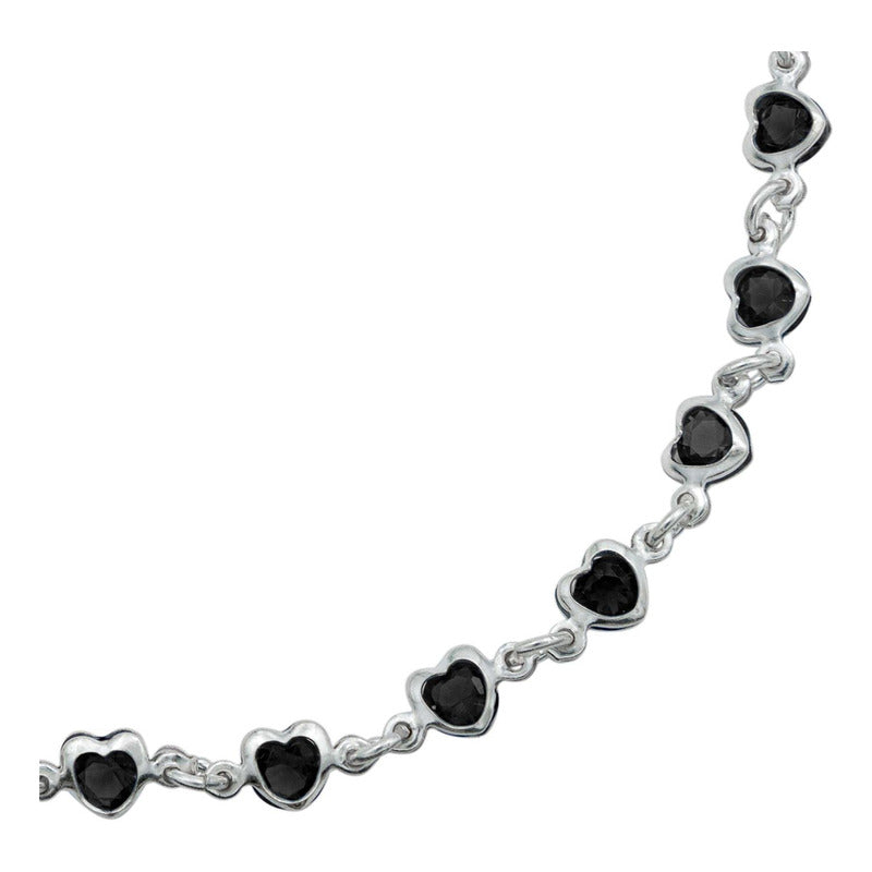 Pulsera Corazones Zirconias Amor Mujer Regalo Plata 925