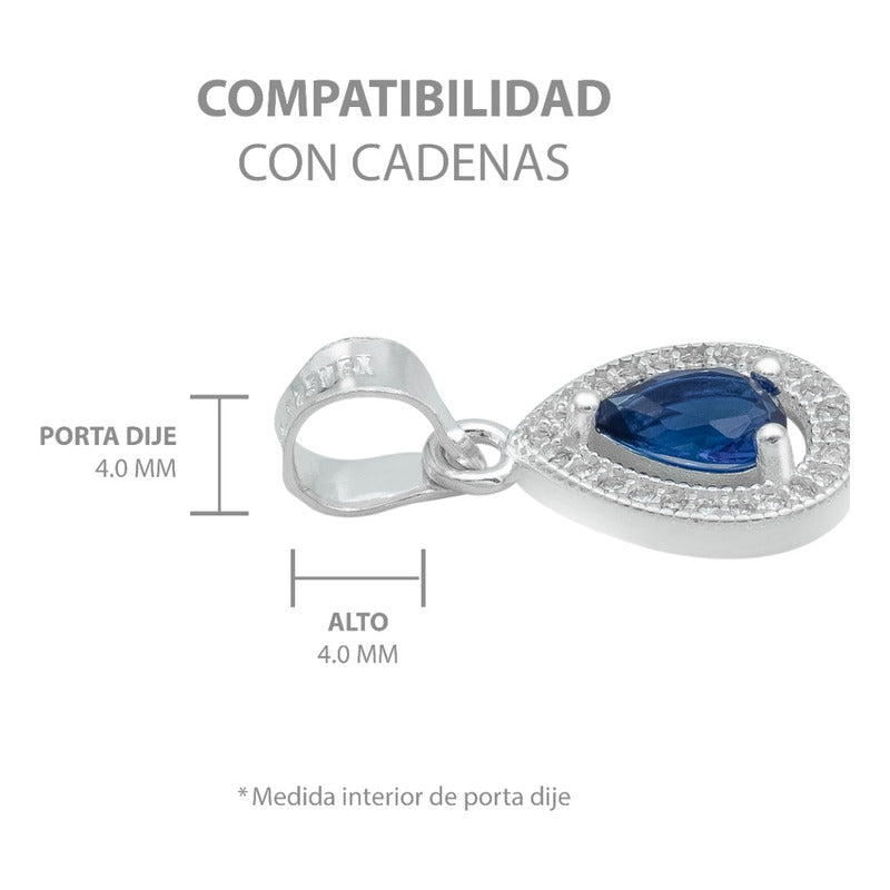 Dije Gota Chic Zirconias Mujer Regalo Joyería Moda Plata 925