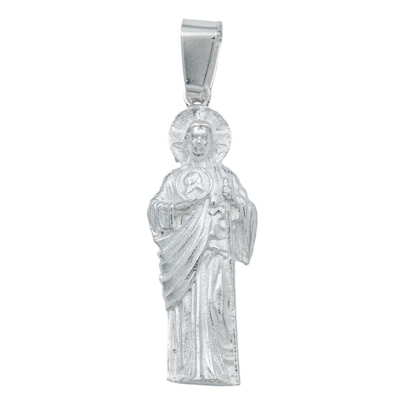 Dije Liso Troquel San Judas Detallado Plata 925 5 Cm