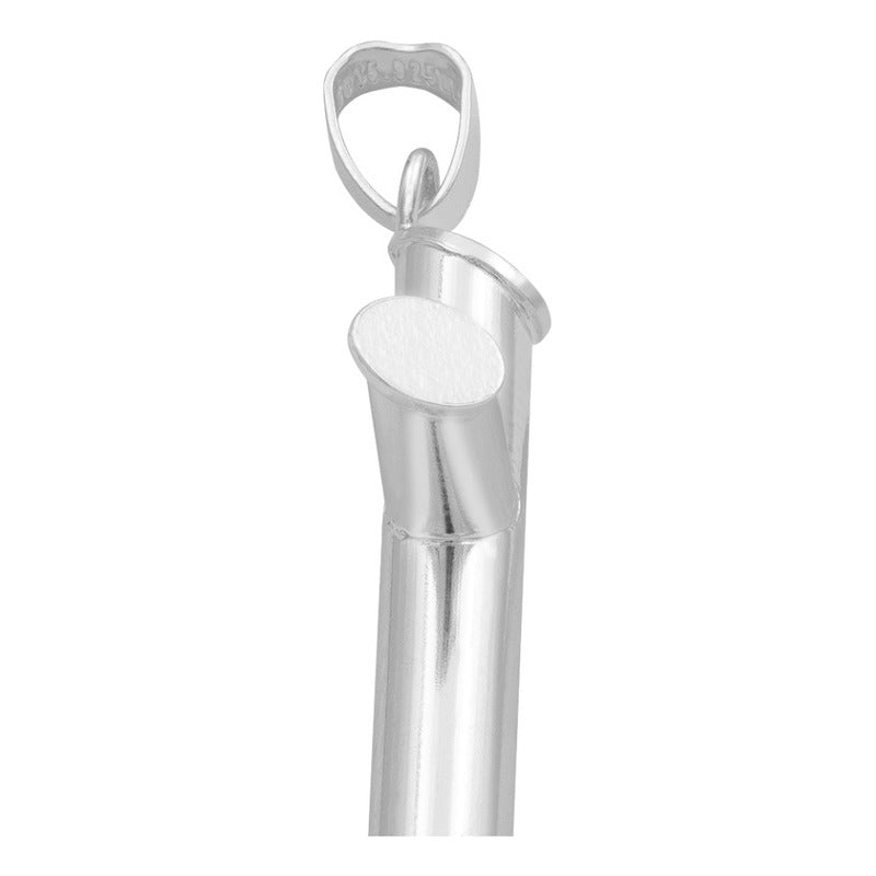 Dije Cruz Tubo Tubular Lisa Sencillo Hombre Plata 925 3.5 Cm Plateado