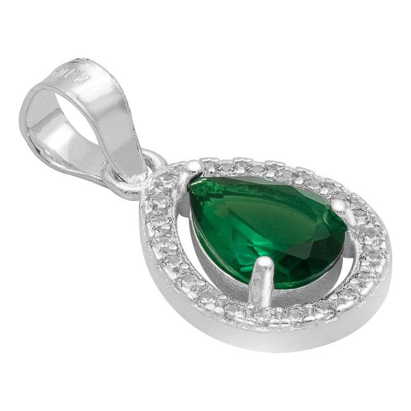 Dije Gota Zirconias Amor Mujer Regalo Joyería Moda Plata 925