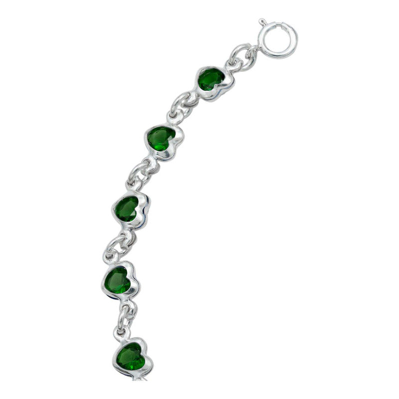 Pulsera Corazones Zirconias Amor Mujer Regalo Plata 925