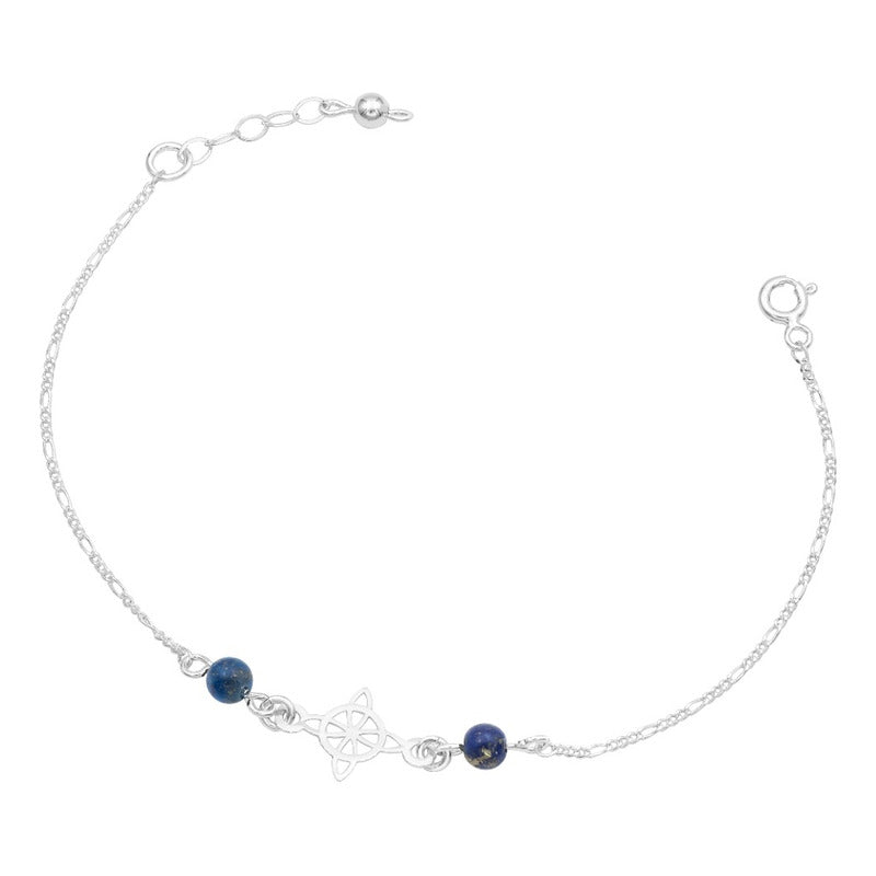 Joyaris Pulsera Nudo Bruja Figaro Plata 925 Mujer Ajustable Azul 18 Cm
