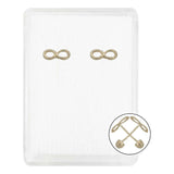 Arete Broquel Chico Infinito Liso Mujer Regalo Oro 10k