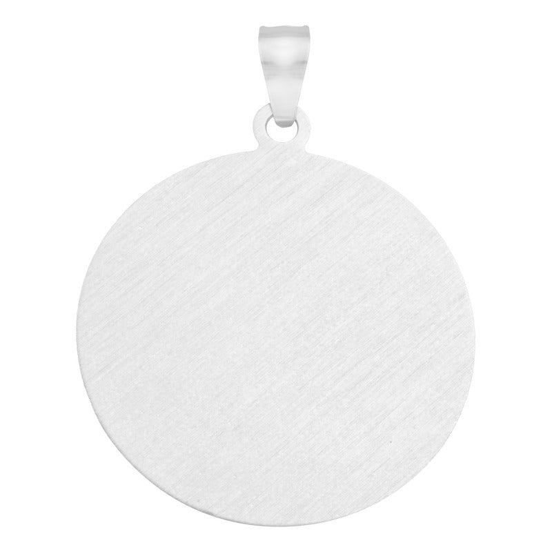 Dije Medalla Diamantada Estrella San Judas Plata 925 3.4 Cm
