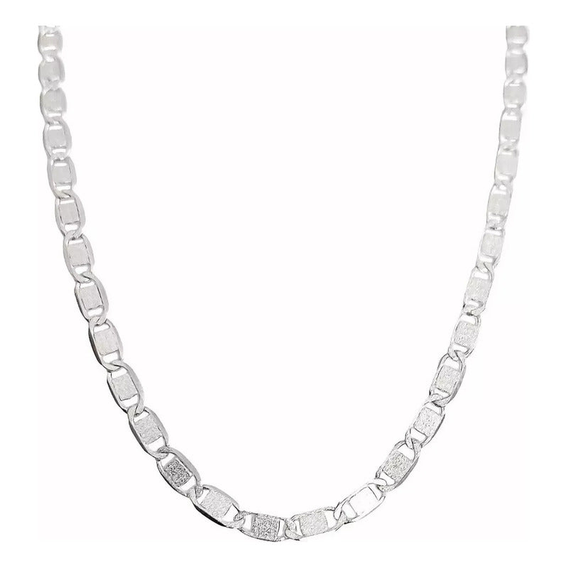 Cadena De Plata Ley S925 Marinera Lisa 60 Cm X 4 Mm