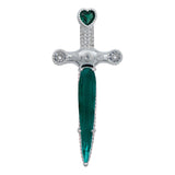 Dije Grande Espada San Miguel Corazón Zirconias Plata 925