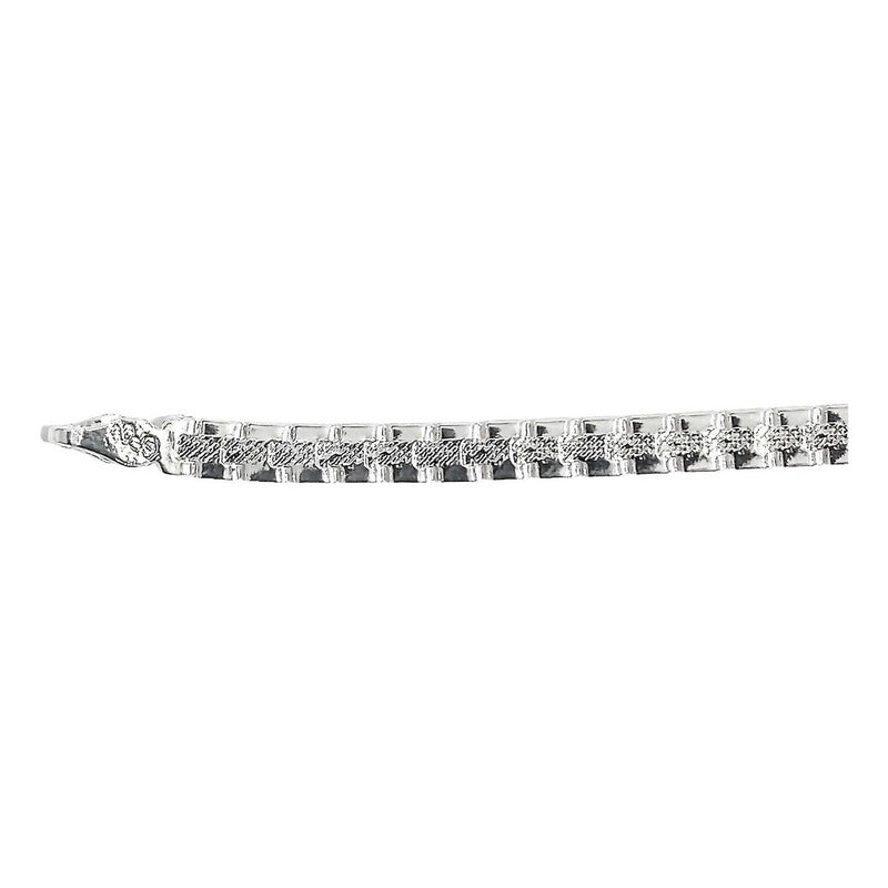 Pulsera Nudo De Bruja Diamantado Zirconias Plata S925 Plateado 6 Cm 20 Cm
