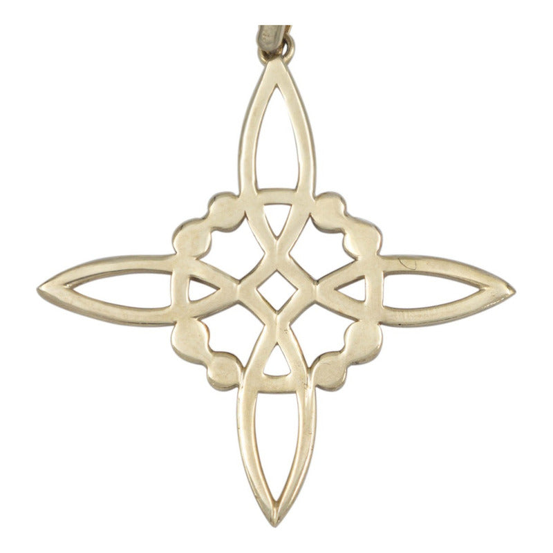 Dije Nudo De Bruja Mediano Liso Unisex Oro 10k Italy Dorado