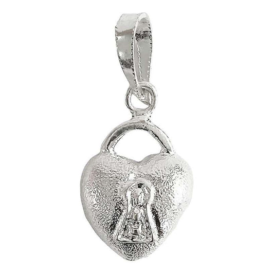 Dije Corazón Candado Hueco Amor Regalo Amistad Plata 925 Plateado Alto/ancho 3.4 Cm X 1.5 Cm