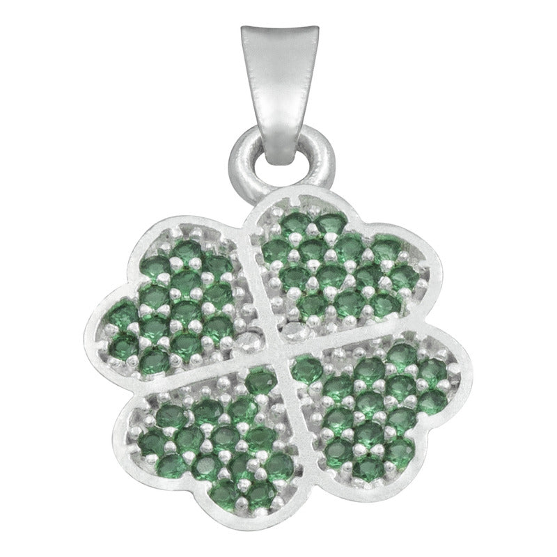 Dije Trebol Corazones Zirconias Amor Suerte Regalo Plata 925