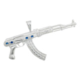 Dije Doble Vista Rifle Ak47 Sin Culata Zirconias Plata 925