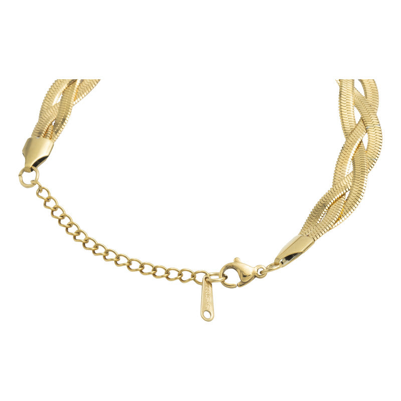 Pulsera Ajustable Trenzada Regalo Mujer Acero Inoxidable