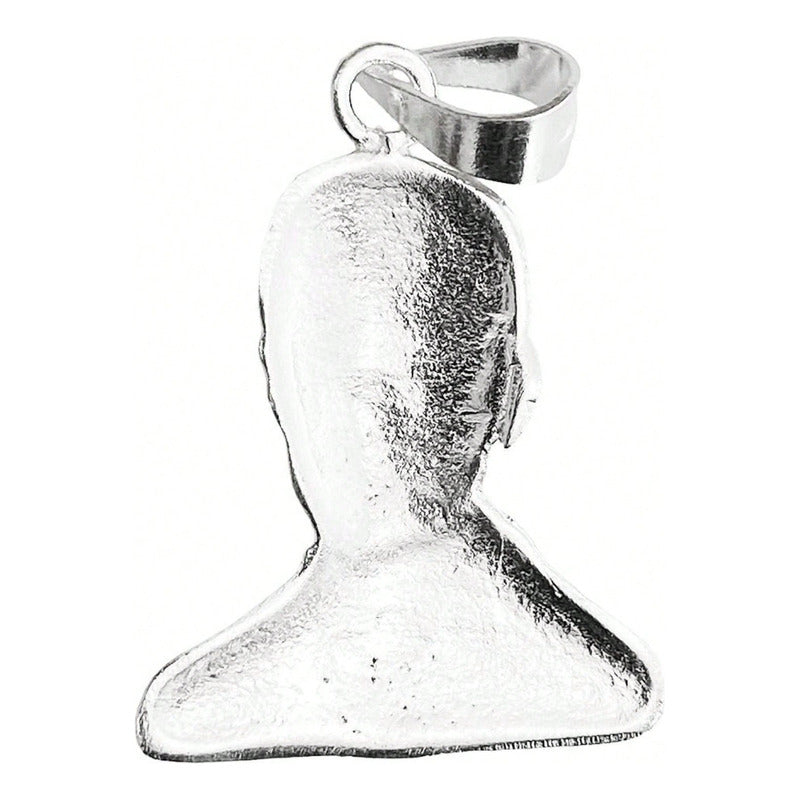 Dije Rostro Jesus Malverde Liso Plata Solida Ley S925