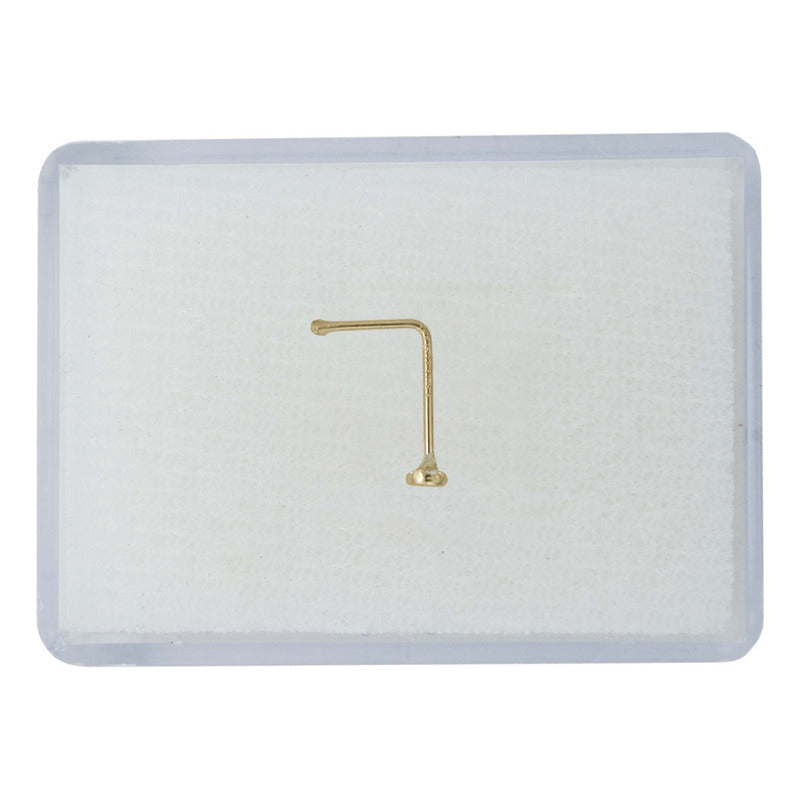 Piercing Nariz Zirconia Curva Mini Perfo 100% Oro 10k 1.5 Mm Dorado