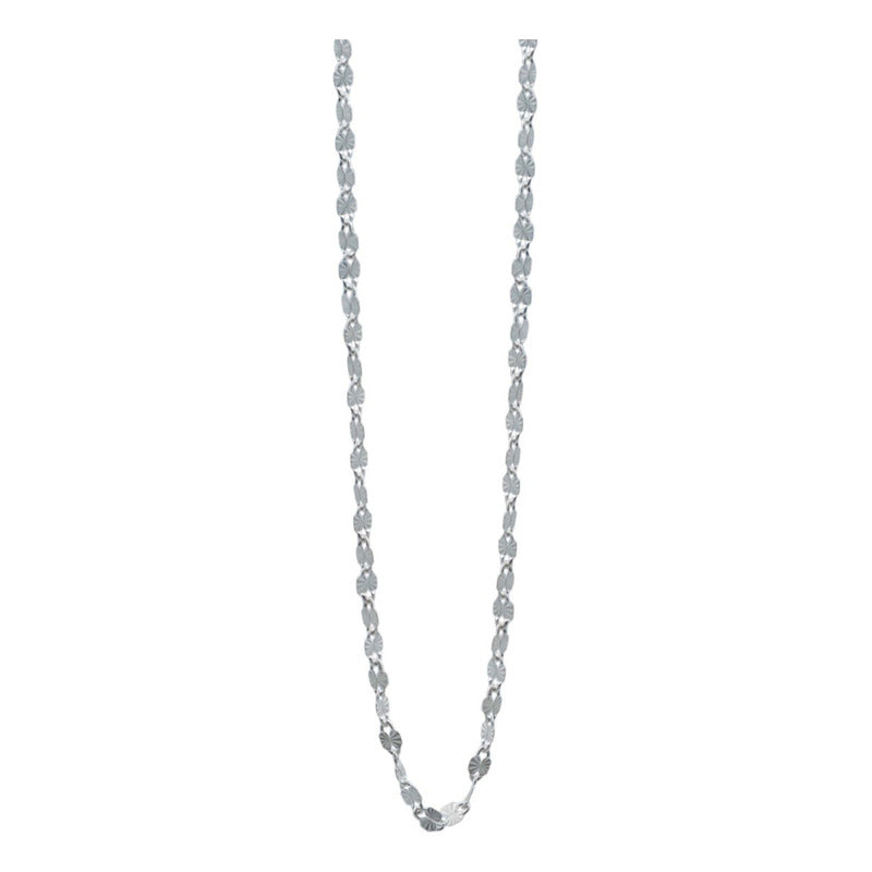 Cadena Delgada Granito Café Plata Italy 925 45cm X 2mm
