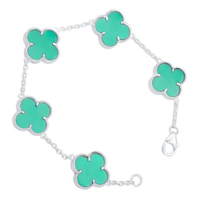 Pulsera Trebol Esmaltado Regalo Hombre Mujer Plata 925