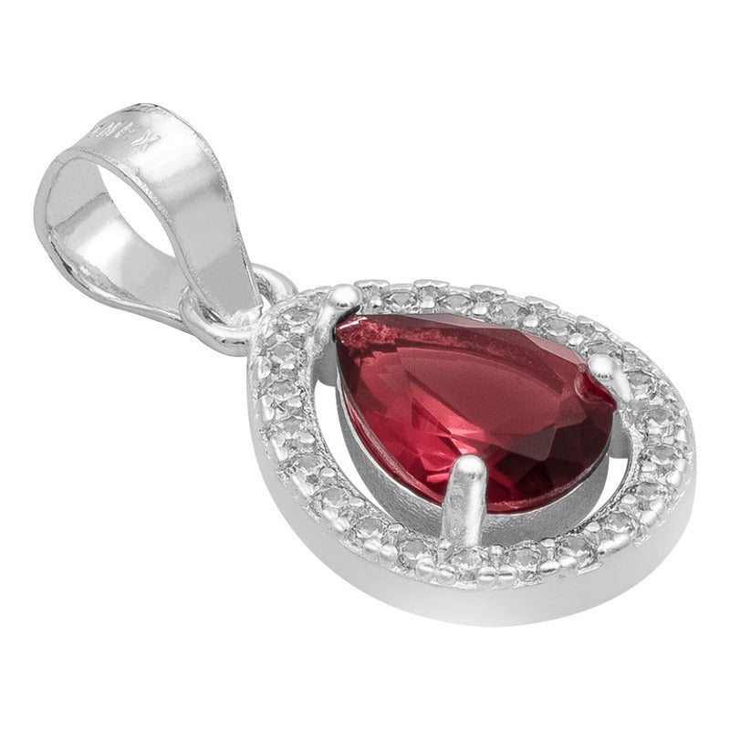 Dije Gota Zirconias Amor Mujer Regalo Joyería Moda Plata 925