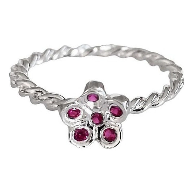 Anillo Flor Primavera Verano Regalo Promesa Solida 925