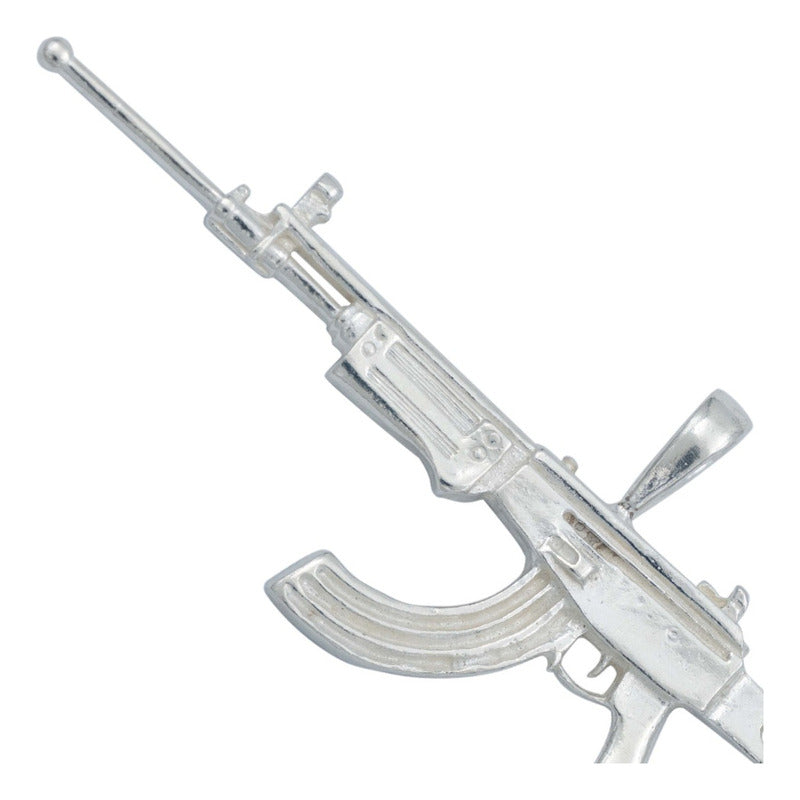 Dije Rifle Ak 47 Liso Bélico Mediano Hombre Regalo Plata 925