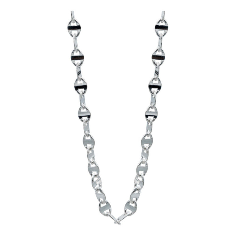 Cadena Marinera Encontrada Unisex Plata Italy 925 60cm X 4mm