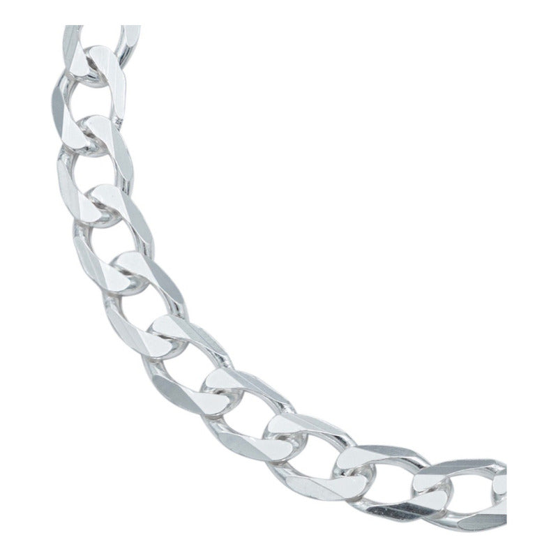 Pulsera Cubana Gruesa Lisa Regalo Hombre Plata Ley 925 6 Mm Plateado 6 Cm 18 Cm