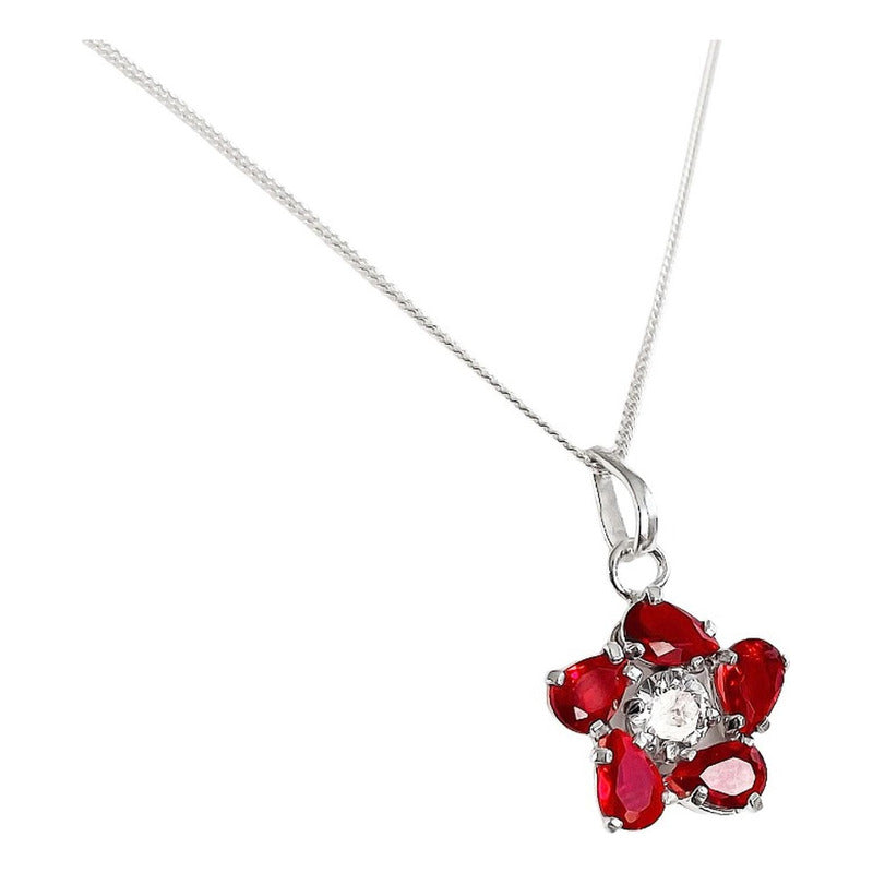 Collar Dije Flor Promesa Regalo Amor Mujer Plata Ley 925