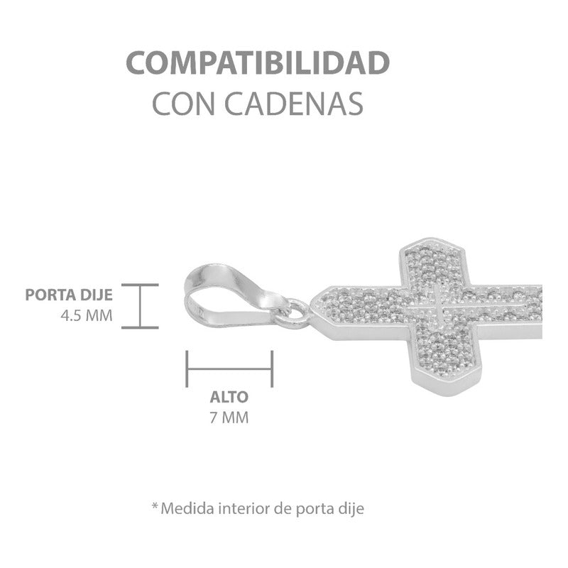 Dije Cruz Zirconias Hombre Mujer Regalo Plata 925 4.5 Cm