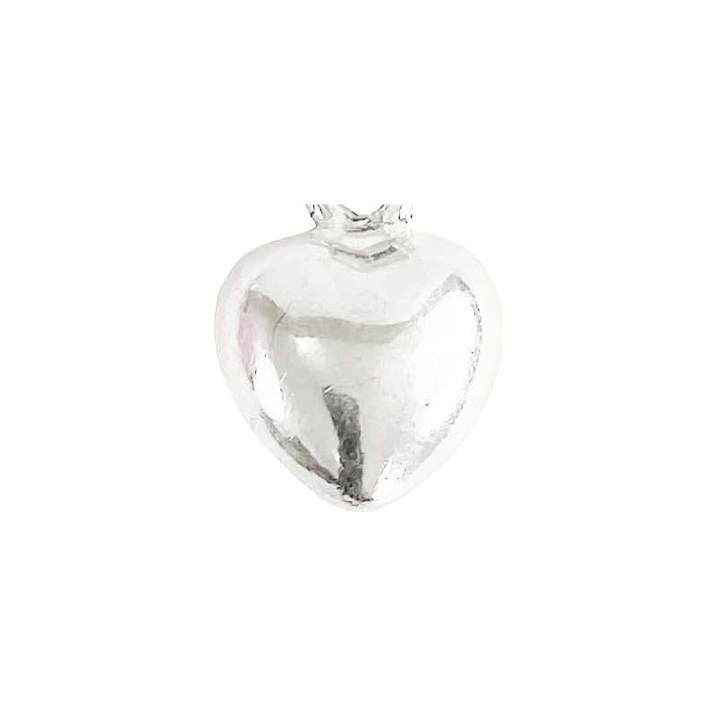 Dije Corazón Liso Hueco Mediano Amor Regalo Plata Ley 925