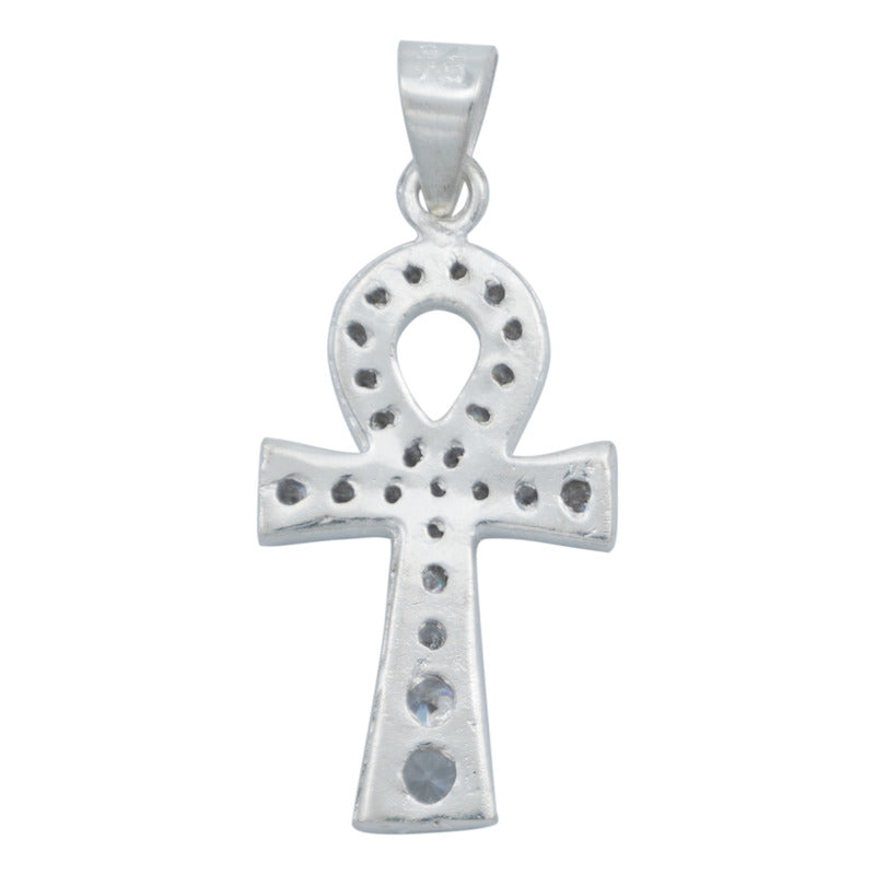 Dije Cruz Egipcia Ankh Llave De La Vida Zirconias Plata 925