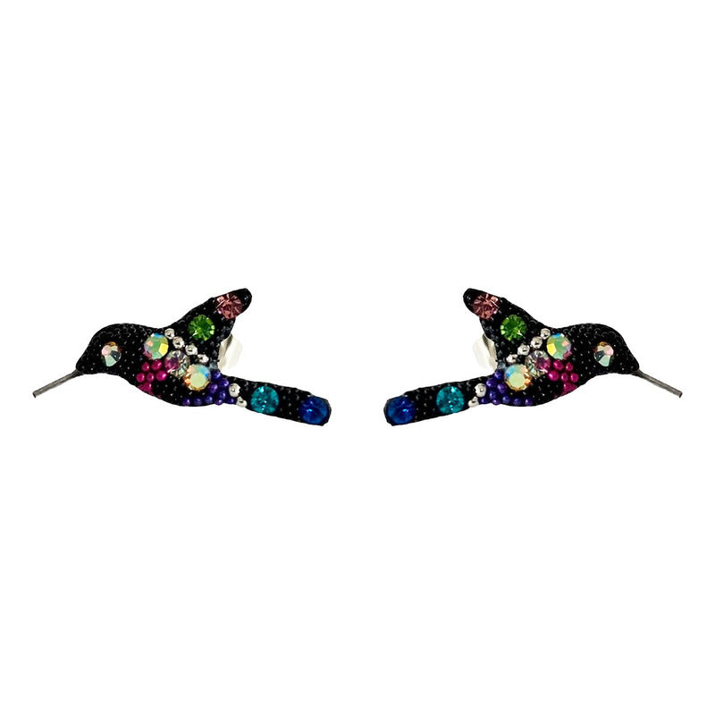 Collar Aretes Colibrí Artesanal Zirconias Plata Ley 925