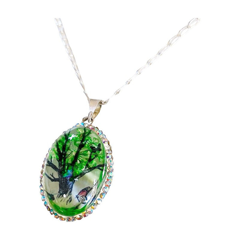 Juego Kit Arbol De La Vida Natural Encapsulado Plata 925