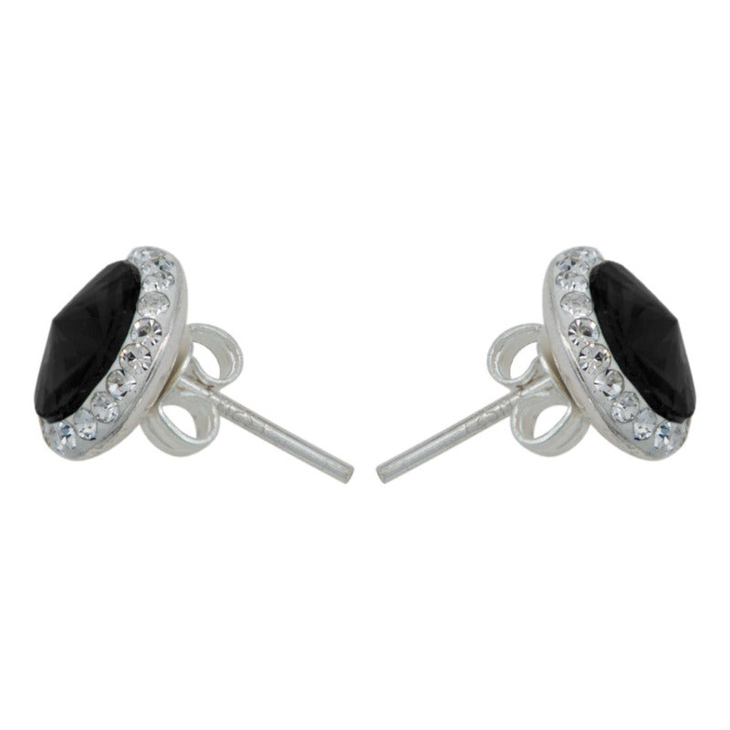Juego De Cristal Dije Aretes Cadena Mujer Regalo Plata 925